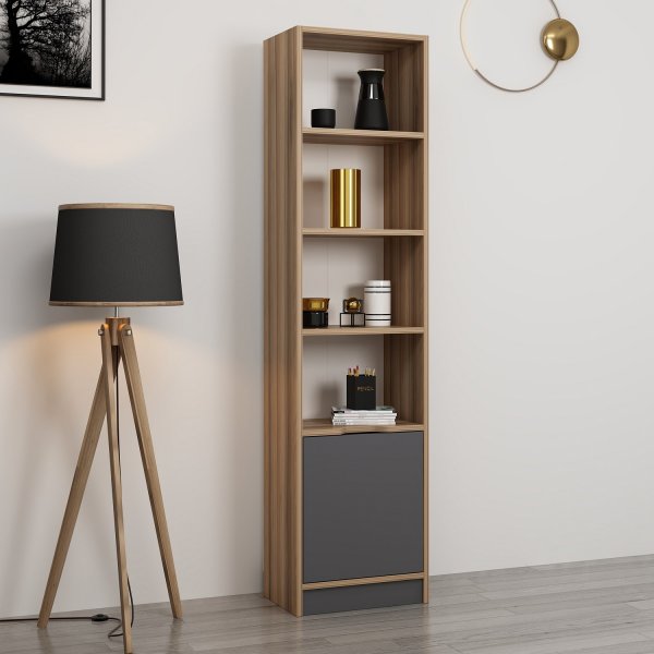 Elina kirjahylly 1 - Pähkinä/antrasiitti Elina kirjahylly 1 - Pähkinä/antrasiitti