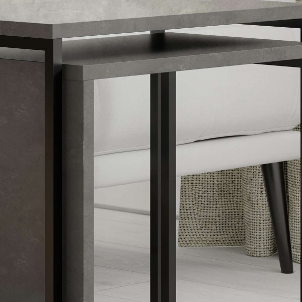 Zigosh-pöytä 50 x 30 cm - Retro harmaa Zigosh-pöytä 50 x 30 cm - Retro harmaa