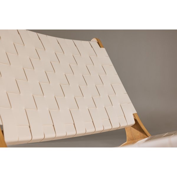 Rike lepotuoli - Cream PU/tiikki Rike lepotuoli - Cream PU/tiikki