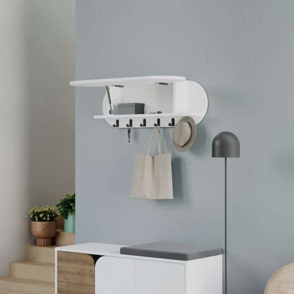 Kromattu vaateripustin - Valkoinen Kromattu vaateripustin - Valkoinen