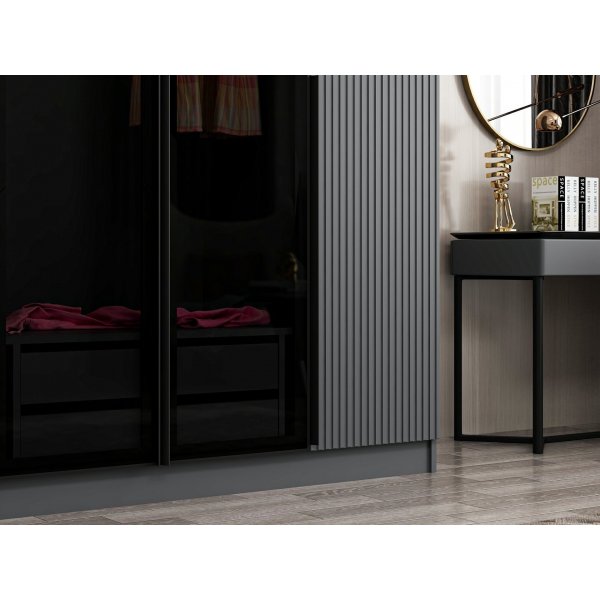 Cikani vaatekaappi 180x52x210 cm - Antrasiitti/savu