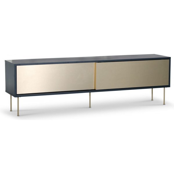 Volumemediapenkki liukuovilla 178 cm - Harmaa/messinki