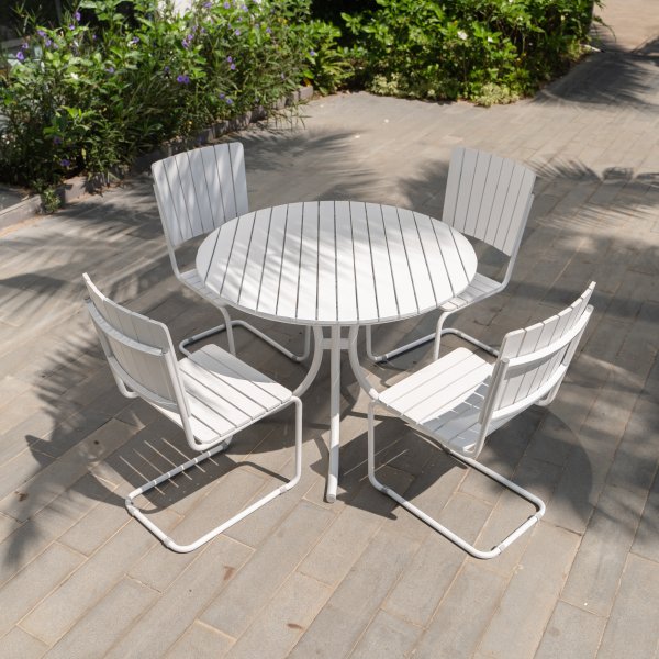 Holmö ruokapöytä ja 4 tuolia - Valkoinen Holmö ruokapöytä ja 4 tuolia - Valkoinen