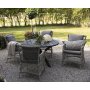 Provence ulkoiluryhm: Scottsdale pyre musta ruokapyt  112 cm sislten 4 Provence nojatuolia harmaata keinorottinki