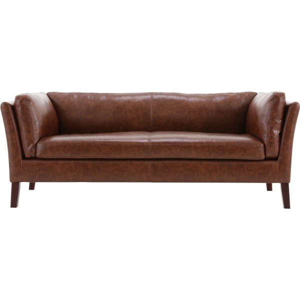 Sohva 3-istuttava ruskea vintage PU 198 cm - Heritage Sohva 3-istuttava ruskea vintage PU 198 cm - Heritage