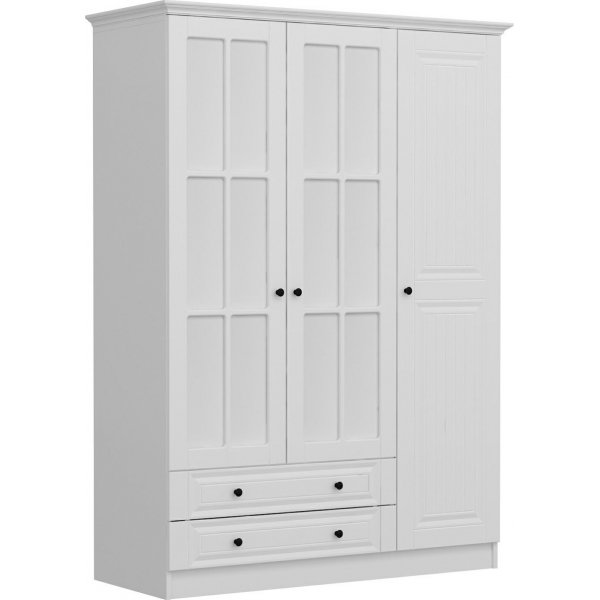 Capeto vaatekaappi peiliovilla, 135 cm - Valkoinen