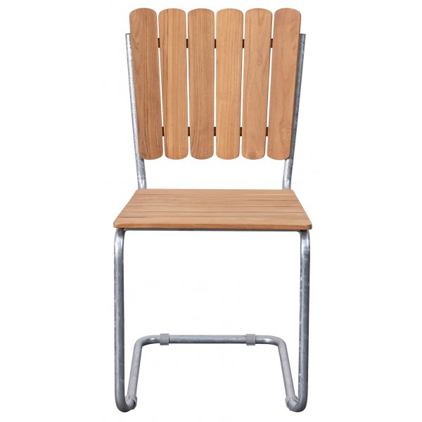 Tiikkituoli galvanoidusta terksest, pinottava - Mllan