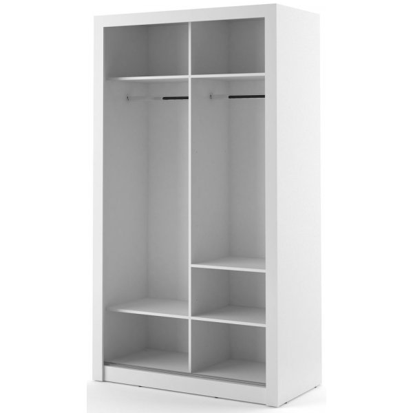 Mervyn-vaatekaappi liukuovilla, l. 120 cm - Valkoinen + Huonekalujen tekstiilien puhdistus Mervyn-vaatekaappi liukuovilla, l. 120 cm - Valkoinen + Huonekalujen tekstiilien puhdistus