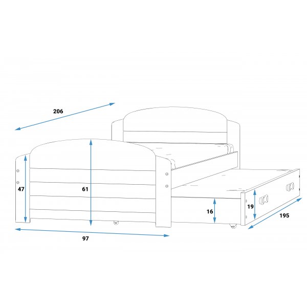 Junioris�nky Helsing�r 90x200 cm (valkoinen tai harmaa v�ri)