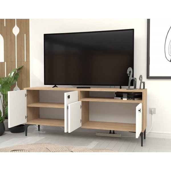 Artemis TV-taso - Valkoinen/tammi Artemis TV-taso - Valkoinen/tammi