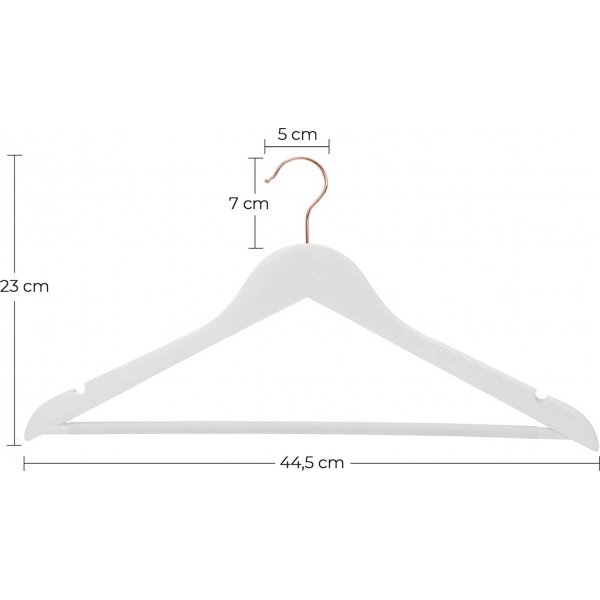 Vaateripustin, puinen, 44,5 cm, 20 kpl - Valkoinen/vaaleanpunainen Vaateripustin, puinen, 44,5 cm, 20 kpl - Valkoinen/vaaleanpunainen