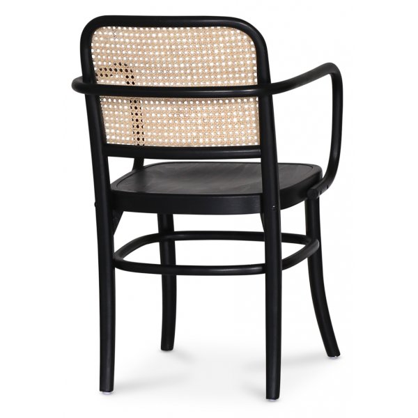 Nemis runkotuoli taivutettu puu - musta/rottinki