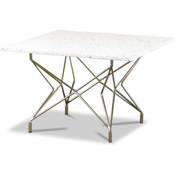 Terrazzo-sohvapyt 75x75 cm - Bianco Terrazzo & Messinkinen Star-runko