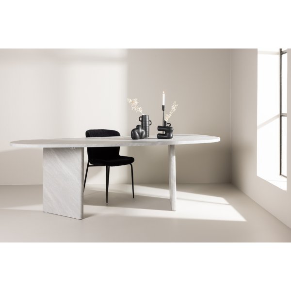 Grönvik ruokapöytä 220 x 100 cm - Valkoinen/harmaa marmori Grönvik ruokapöytä 220 x 100 cm - Valkoinen/harmaa marmori