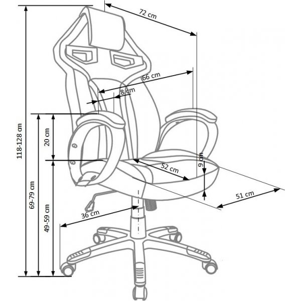 Työtuoli Thalia - musta ja punainen Työtuoli Thalia - musta ja punainen