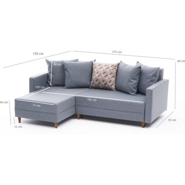 Aydam vuodesohva vasen - sininen Aydam vuodesohva vasen - sininen