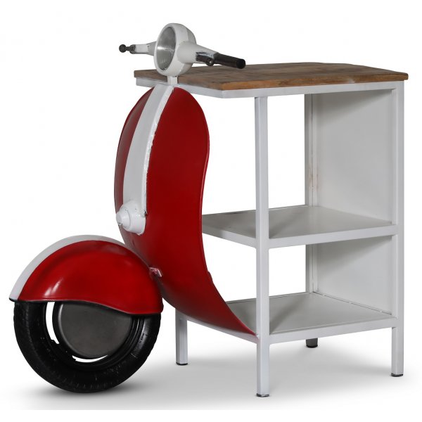 Vintage Vespa baaritiski/ypyt 104 x 44 cm - Punainen/valkoinen