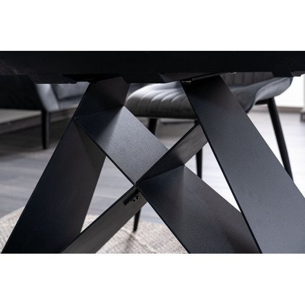 Westin ruokapöytä 120-160 cm - Valkoinen/musta Westin ruokapöytä 120-160 cm - Valkoinen/musta