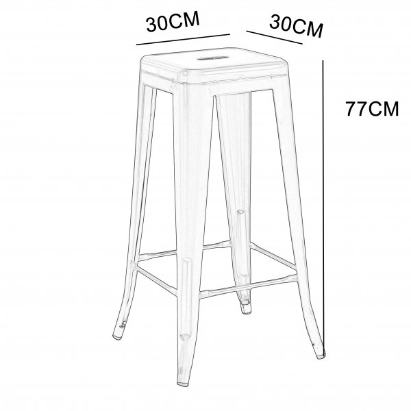 Iris-baarijakkara mustaa metallia - Istuinkorkeus 77 cm Iris-baarijakkara mustaa metallia - Istuinkorkeus 77 cm