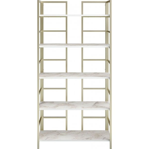 Tinleyn kirjahylly - kulta/valkoinen