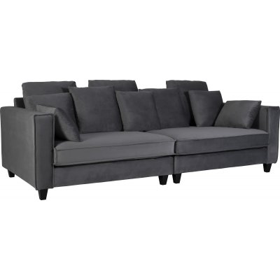 Brandy Lounge -sohva XL, 3,5 istumapaikkaa - Tummanharmaa (Sametti) + Huonekalujen hoitosarja tekstiileille