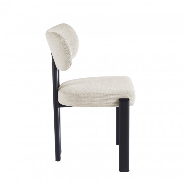 Ruokailuryhm� Salvador ruokap�yt� �120cm harmaa kivi, 4 Callum ruokatuolia beigell� kankaalla