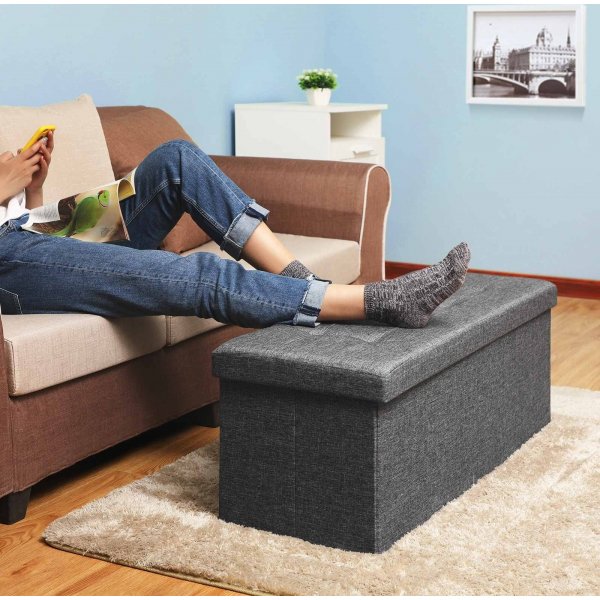 Joar penkki silytystilalla 110 cm - Tummanharmaa