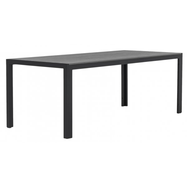 Ruokailuryhm 6 tuolia ja ruokapyt 205 x 90 cm musta/harmaa - Las Vegas