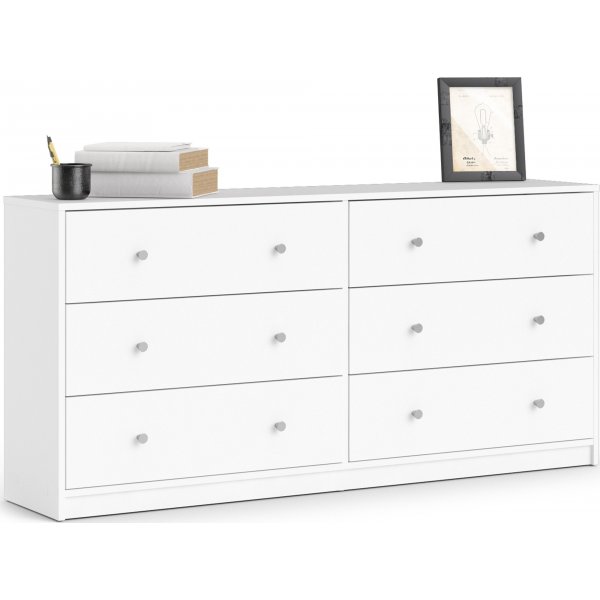 Lipasto, 6 laatikkoa, valkoinen - toukokuu + Huonekalujen jalat Lipasto, 6 laatikkoa, valkoinen - toukokuu + Huonekalujen jalat