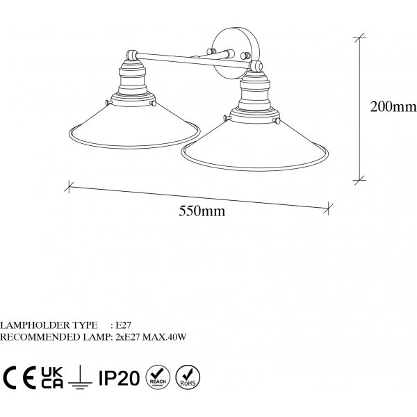 Conic seinävalaisin 12190 - musta Conic seinävalaisin 12190 - musta