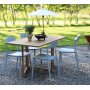 Ruokailuryhm� Salt� teak: Teak-koputusp�yt� sis�lt�� 4 Abbe-tuolia