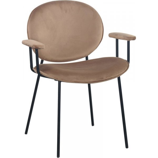Rondo-nojatuoli beige samettia