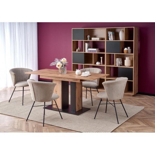 Weber ruokapöytä 125-170 cm - Wotan tammi/musta Weber ruokapöytä 125-170 cm - Wotan tammi/musta