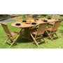 Ulkoruokailuryhm: Salt soikea ruokapyt 180-240 cm ja 6 Salt tuolia - Teak