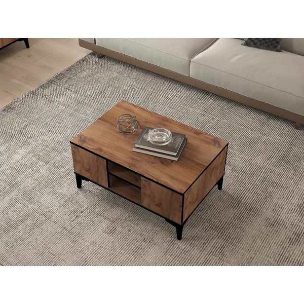 Cide sohvapöytä 90 x 60 cm - Mänty/musta Cide sohvapöytä 90 x 60 cm - Mänty/musta