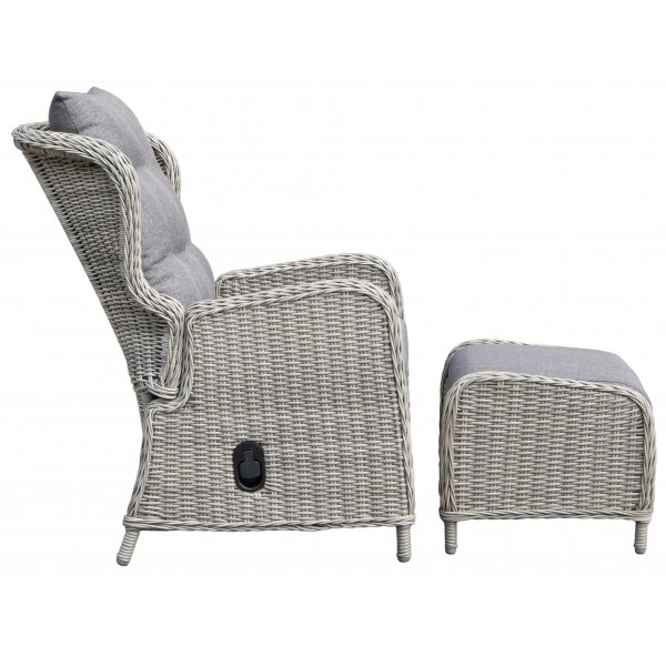 Ulkokalusteryhmä Santiago (2 taitettavaa nojatuolia, 1 pöytä) - Harmaa keinorottinki Ulkokalusteryhmä Santiago (2 taitettavaa nojatuolia, 1 pöytä) - Harmaa keinorottinki