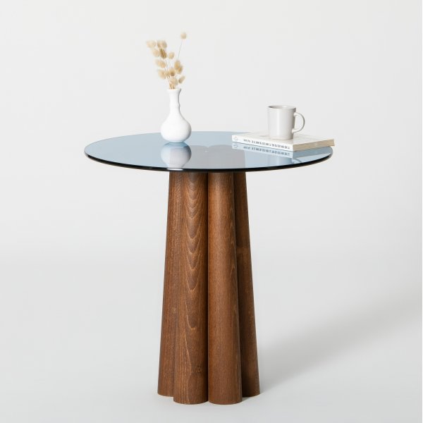 Thales sohvapöytä Ø50 cm - Pähkinä/sininen Thales sohvapöytä Ø50 cm - Pähkinä/sininen