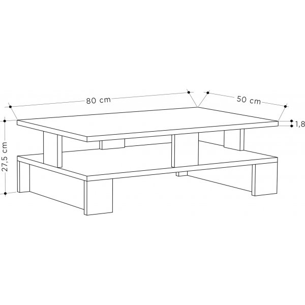 Manus sohvapöytä 80 x 50 cm - Harmaa Manus sohvapöytä 80 x 50 cm - Harmaa