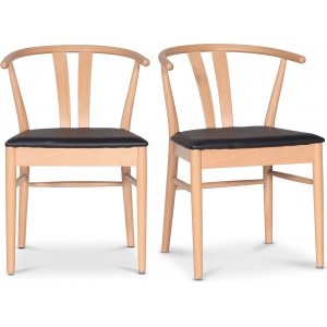 Astrid ruokatuoli mustalla PU-istuimella + Huonekalujen jalat Astrid ruokatuoli mustalla PU-istuimella + Huonekalujen jalat