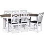 Skagen elintarvikeryhm; ruokapyt 160/210x90 cm - Valkoinen/ruskea ljytty tammi, jossa 6 Skagen-tuolia ristill selknojalla