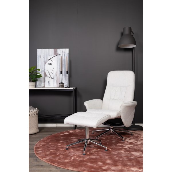 Julius lepotuoli rahialla - Harmaa kangas Julius lepotuoli rahialla - Harmaa kangas