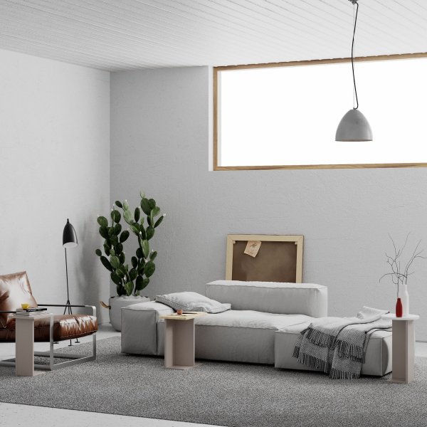 Mund-pyt 51 x 13 cm - Vaalea mokka/tammi/valkoinen