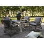 Provence ulkoiluryhm: Scottsdale pyre harmaa/valkoinen ruokapyt 112 cm sislten 4 Provence nojatuolia harmaata synteettis