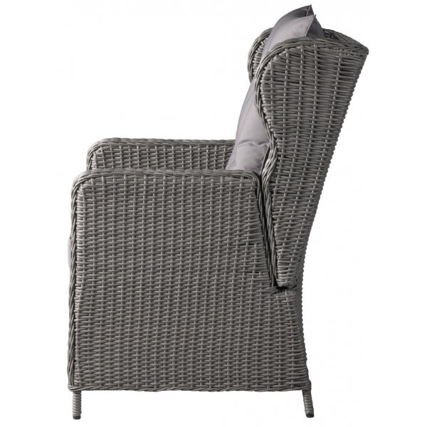 Kalifornian ulkokalusteet, jossa on lepotuoli, nojatuolit ja pöytä - Harmaa synteettinen rottinki Kalifornian ulkokalusteet, jossa on lepotuoli, nojatuolit ja pöytä - Harmaa synteettinen rottinki