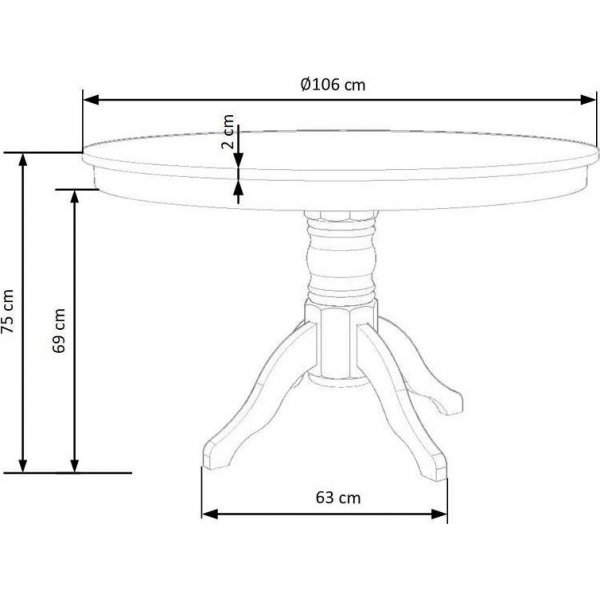 Pyöreä Aliza-ruokapöytä 106 cm - Valkoinen Pyöreä Aliza-ruokapöytä 106 cm - Valkoinen