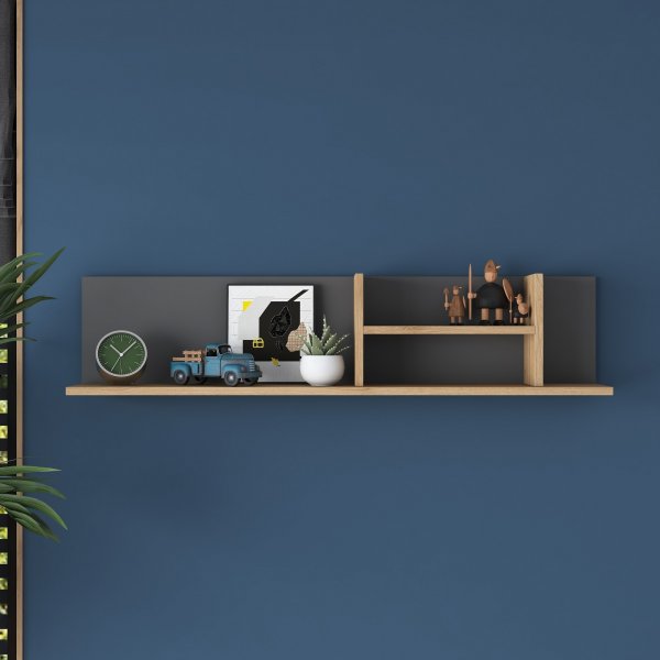 Andreas seinähylly - pähkinä/antrasiitti Andreas seinähylly - pähkinä/antrasiitti