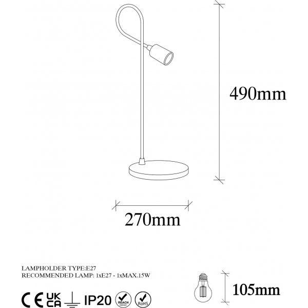 Viral p�yt�valaisin - musta