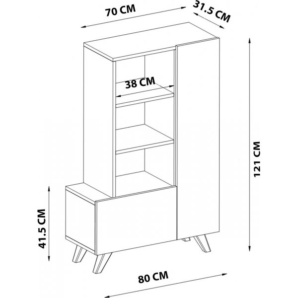 Agostina-kaappi - Valkoinen