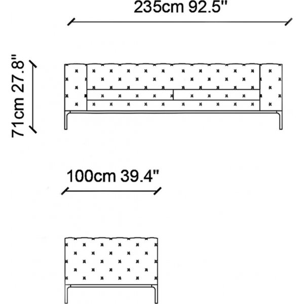 Muodikas 3-istuttava sohva - harmaa Muodikas 3-istuttava sohva - harmaa