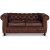 Old England 2-istuttava Chesterfield-sohva aitoa nahkaa, vanhentunutta + Huonekalujen hoitosarja tekstiileille